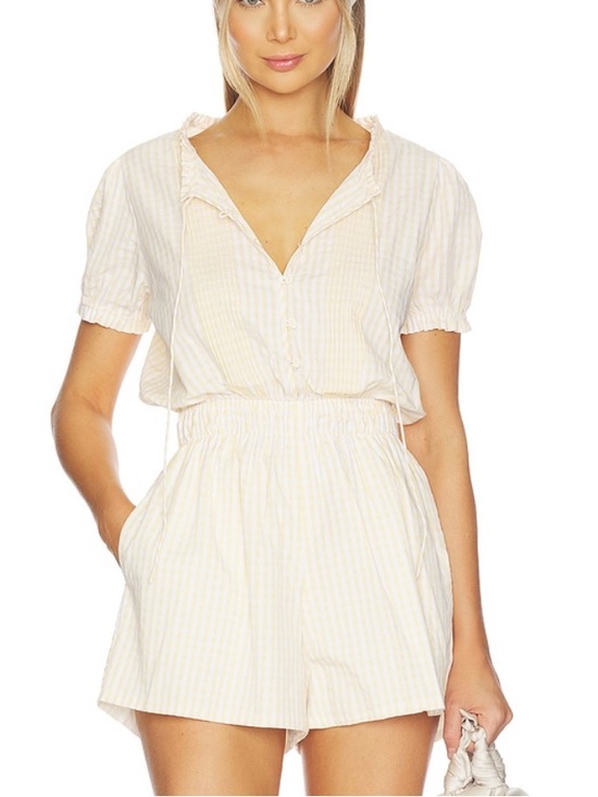 Faithfull the Brand Pants - NWT Faithfull the brand yellow gingham romper